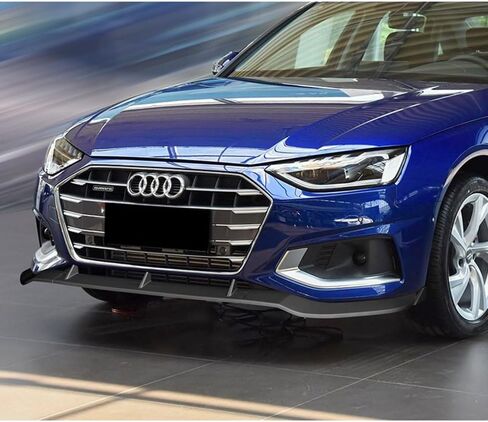 Q1-TECH, 5-Piece Front Bumper Lip + Side Skirt Rocker Winglet Canard Diffuser Wing Compatible with 2020-2022 Audi A4 Quattro Sedan, Front Lip Air Chin Spoiler Body Splitter ABS (Painted Black) in Saudi Arabia