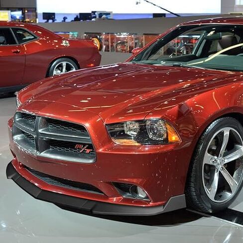 3 Pieces Front Bumper Lip Spoiler Splitter Side Body Kit Trim Protection Compatible with 2011-2014 Dodge Charger, 2012 2013 (Painted Black) in Saudi Arabia