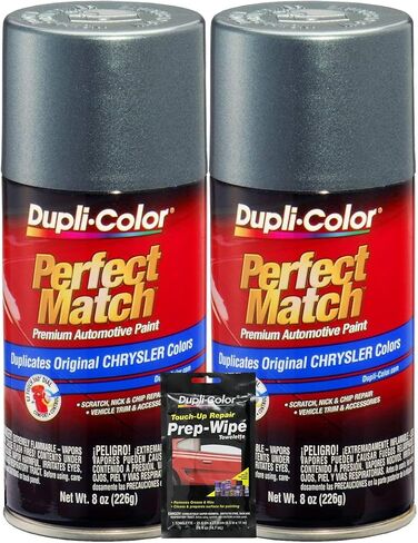 طلاء السيارات Dupli-Color Sherwin-Williams Company Magnesium Pearl Perfect Match لمركبات كرايسلر - 8 أونصة، حزم مع مسح الإعدادية (3 عناصر) in Saudi Arabia