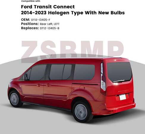 Tail Lights Compatible with Ford Transit Connect 2014-2023 Rear Lamp With New Bulbs and Harness Taillight Rear Brake Lamp Signal Assembly(Right Passenger Side) in Saudi Arabia