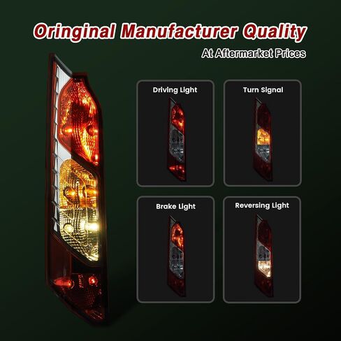 Tail Lights Compatible with Ford Transit Connect 2014-2023 Rear Lamp With New Bulbs and Harness Taillight Rear Brake Lamp Signal Assembly(Right Passenger Side) in Saudi Arabia