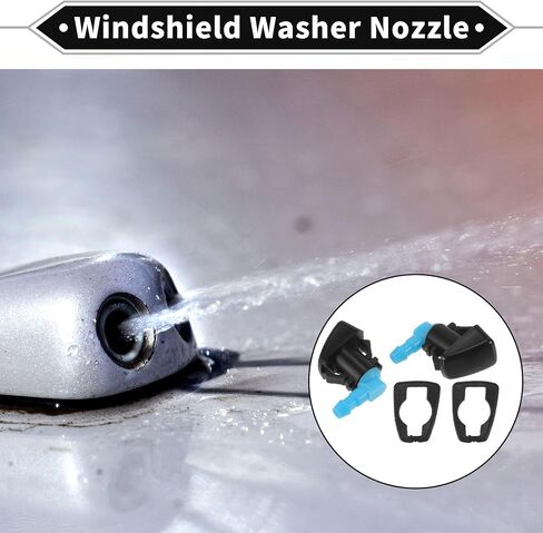 2 Pcs Front Windshield Washer Nozzle 2 Pcs Gasket for Cadillac SRX 2010-2011 Windshield Spray Nozzles Wiper Spray Washer Jet No.25823361 Black in Saudi Arabia