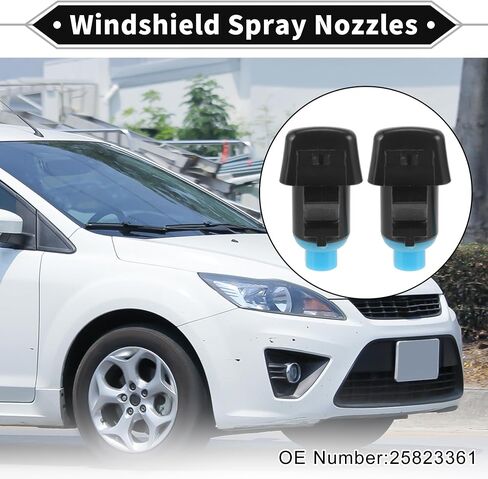 2 Pcs Front Windshield Washer Nozzle 2 Pcs Gasket for Cadillac SRX 2010-2011 Windshield Spray Nozzles Wiper Spray Washer Jet No.25823361 Black in Saudi Arabia