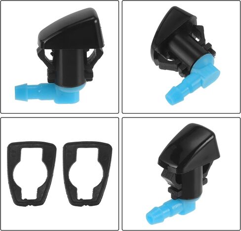 2 Pcs Front Windshield Washer Nozzle 2 Pcs Gasket for Cadillac SRX 2010-2011 Windshield Spray Nozzles Wiper Spray Washer Jet No.25823361 Black in Saudi Arabia