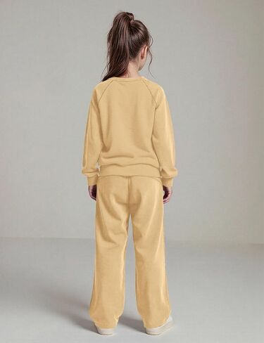 طقم ملابس رياضية للفتيات من Yesfashion قطعتين بأكمام راجلان 𝑺𝒘𝒆𝒂𝒕𝒔𝒉𝒊𝒓𝒕+𝑺𝒘𝒆𝒂𝒕𝒑𝒂𝒏𝒕𝒔، 4-13 سنة in Saudi Arabia