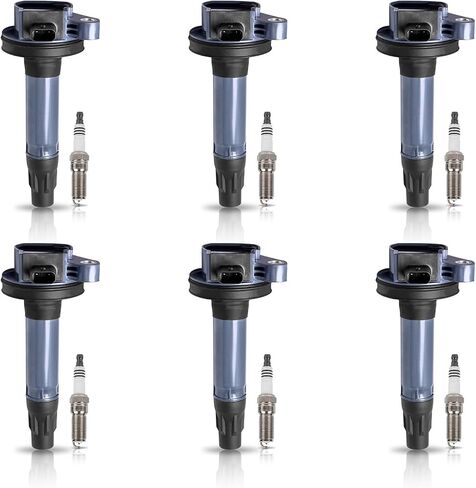 ENA Set of 6 Ignition Coil & Platinum Spark Plug Pack for UF823 Compatible with Ford 2016 2017 2018 Edge Explorer F150 Flex Transit 250 350 3.5L V6; Lincoln MKT MKX 3.7L V6 Replace for ‎7T4E-12A375-GA in Saudi Arabia