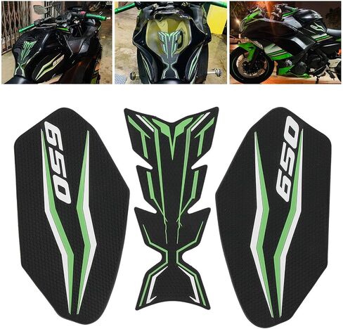 KIMISS Gas Tank Pad Sticker for KAWASAKI Z650/NINJA 650 2017-2021, Motorcycle Fuel Tank Protector, Anti-Scratch Decal, Non-Slip Grip Pad, Fits OEM Design in Saudi Arabia