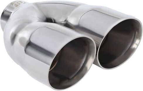 Black Dual Exhaust tip - 2.5" ID x 7"OD x 9"L - Double Wall Weld On Muffler Tail Pipe Stainless Steel Black Coated in Kuwait