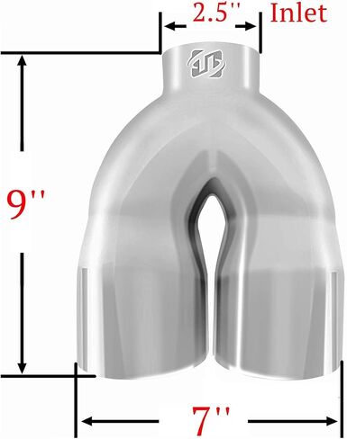 Black Dual Exhaust tip - 2.5" ID x 7"OD x 9"L - Double Wall Weld On Muffler Tail Pipe Stainless Steel Black Coated in Kuwait