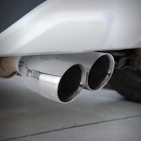 Black Dual Exhaust tip - 2.5" ID x 7"OD x 9"L - Double Wall Weld On Muffler Tail Pipe Stainless Steel Black Coated in Kuwait