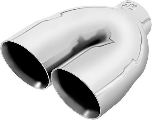 Black Dual Exhaust tip - 2.5" ID x 7"OD x 9"L - Double Wall Weld On Muffler Tail Pipe Stainless Steel Black Coated in Kuwait