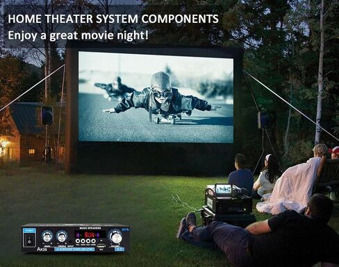 AK45 Bluetooth 5.0 Stereo Audio Amplifier,Max 300W, 2.0 Channel Hifi Stereo Amplifie System w/FM Radio,USB/SD/RCA/MIC in, Home Amp Perfect for Home Theater & bookshelf Speakers,Studio, Karaoke in Kuwait