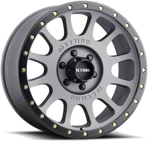 ميثود ريس ويلز 305 NV Titanium Wheel أحمر شفاه أسود غير لامع (16 × 8. بوصة /6 × 5 مم، إزاحة 0 مم) in Saudi Arabia