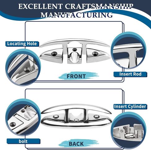 SHENGHUISS 5 Inch Boat Flip Up Cleat Deck Folding Flush Dock Mount Cleat Mooring Rope Stainless Steel 316 w/Fasteners in Saudi Arabia