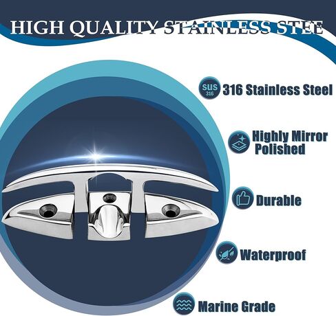 SHENGHUISS 5 Inch Boat Flip Up Cleat Deck Folding Flush Dock Mount Cleat Mooring Rope Stainless Steel 316 w/Fasteners in Saudi Arabia