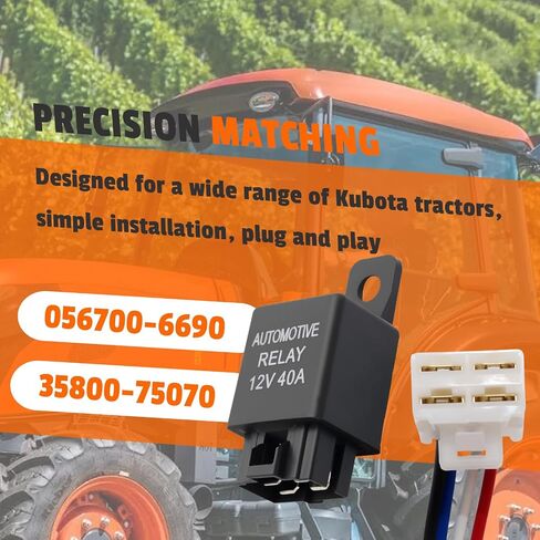 مرحل بداية مع تسخير موصل ضفيرة مناسب لجرار Kubota B21 L2900DT L3010DT L4200DT L4310DT L4310F L4610DT، بديل لـ 35800-75070، 056700-6690،12 فولت، إصدار ترقية مقاوم للماء in Kuwait