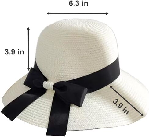HATDRETI-Summer Beach Sun Hat Straw Hat for Women， Sun Protection Wide Brim Summer Hat Foldable Packable Roll up Cap in Saudi Arabia