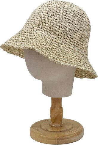 Womens Floppy Beach Straw Hats Wide Brim Crotchet Sun Hat Foldable Packable Summer Outdoor Vacation Travel Straw Hat in Saudi Arabia