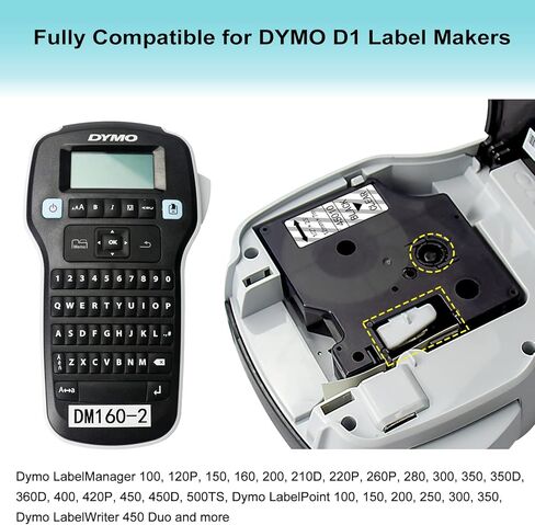 6PK Compatible for DYMO D1 12mm Color Label Tape (45013 45010 45016 45017 45018 45019) D1 12mm Refills Color Combo Set for Dymo Labelmanager 280 160 360D 450 Duo, 1/2In x 23Ft in Saudi Arabia