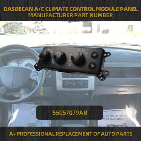 Dasbecan 55057079AB HVAC وحدة التحكم في المناخ، لوحة التحكم في التكييف، سخان تيار متردد متوافق مع 2006-2008 دودج رام 1500 2500 3500 2008-2011 داكوتا يستبدل # P55056569AD P55056569AC in Saudi Arabia