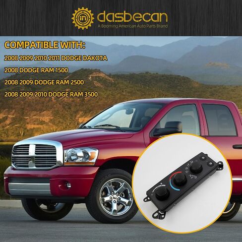 Dasbecan 55057079AB HVAC وحدة التحكم في المناخ، لوحة التحكم في التكييف، سخان تيار متردد متوافق مع 2006-2008 دودج رام 1500 2500 3500 2008-2011 داكوتا يستبدل # P55056569AD P55056569AC in Saudi Arabia