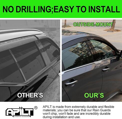Outside-Mount Rain Guards Window Visors for 2019-2025 Toyota RAV4 Full-Size Wind Vent Deflectors Car Accessories Dark Smoke 6-Piece Set with Thicker and Waterproof Steps in Kuwait