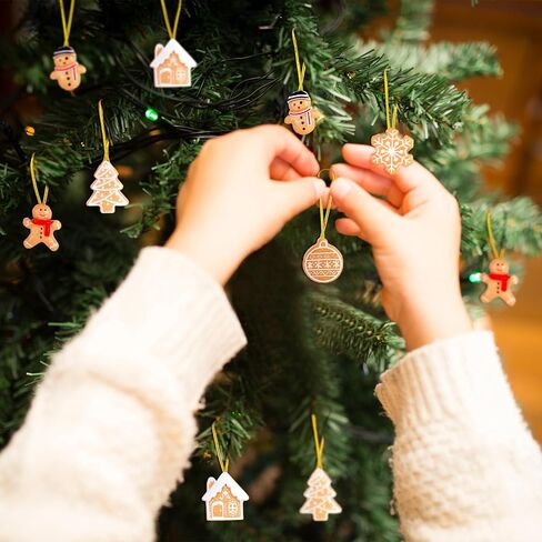 120 Pcs Mini Christmas Gingerbread Man Decorations Set Christmas DIY Craft Accessories Miniature Assorted Flat Back Resin Ornament Xmas Tree Adornment for Holiday Decor Gift (Gingerbread Man) in Saudi Arabia