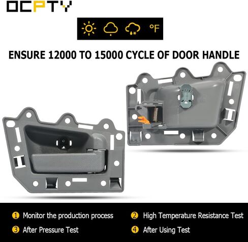 OCPTY Door Handle Interior Rear Right Passenger Side Replacement fit 2005-2011 for Jeep Grand Cherokee Gray in Saudi Arabia