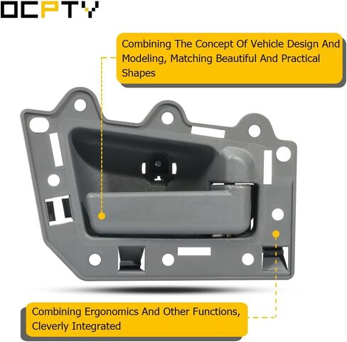 OCPTY Door Handle Interior Rear Right Passenger Side Replacement fit 2005-2011 for Jeep Grand Cherokee Gray in Saudi Arabia