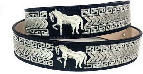 Men's Black Charro Belt, Cinto Vaquero Bordado in Saudi Arabia