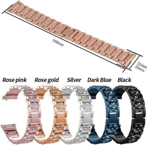 18 مللي متر 20 مللي متر 22 مللي متر حزام النساء سوار صالح للغارمين حزام (استيك) ساعة Vivoactive 4/4s/3/Venu 2 1 2S/SQ/Vivomove HR المعادن حزام ناقل من الفولاذ in Saudi Arabia