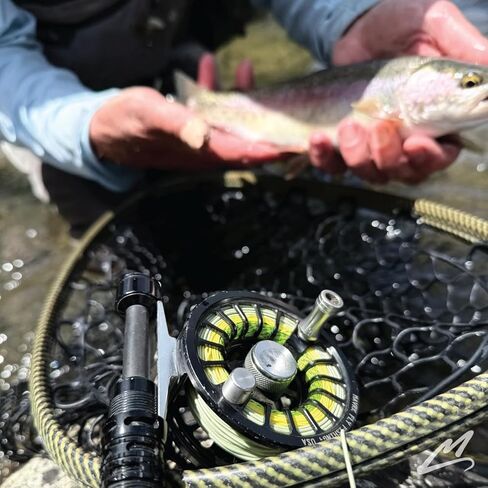 MAVRK Fly Fishing Stinger Comp Manual Fly Fishing Reel Lightweight Nylon Composite Black Out Finish with Tracer 62 Euro-Nymph Line Leader Designed in California in Kuwait