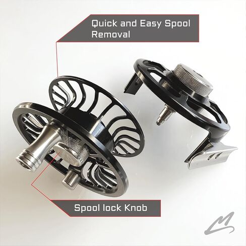 MAVRK Fly Fishing Stinger Comp Manual Fly Fishing Reel Lightweight Nylon Composite Black Out Finish with Tracer 62 Euro-Nymph Line Leader Designed in California in Kuwait