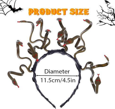 EARENT Medusa Snake Headband Greek Goddess Snake Headpiece Halloween Costume Party Supplies Hair Bands Rave Cosplay Hair Accessories for Women in Saudi Arabia