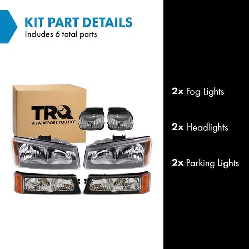 TRQ Lighting Kit Compatible with 03-04 Chevrolet GM2502224 GM2502257 GM2503224 GM2503257 GM2520185 GM2521185 GM2592123 GM2592127 GM2593127 in Saudi Arabia