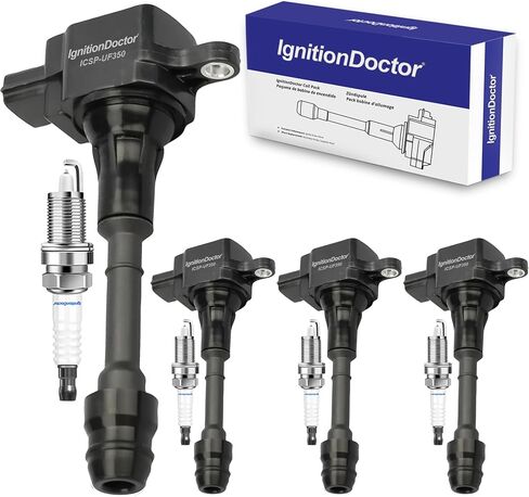 Long Endurance Iridium Spark Plugs and Ignition Coil Pack of 4, UF333 Compatible with Toyota Camry Matrix RAV4 Highlander Solara Vibe TC HS250h 2.4L 3.0L 3.3L l4 V6. Replaces 90919-02244 in Saudi Arabia