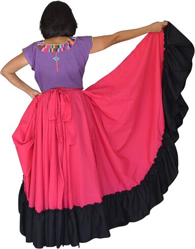 Grahmart Professional Dance Skirt for Folkloric Mexican Flamenco Doble Vuelo in Kuwait