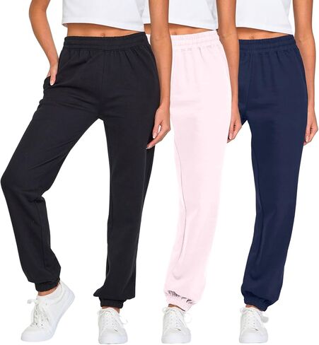 Ultra Performance Womens Sweatpants 3 Pack Cotton Joggers Women's Fleece Sweats Gym & Workout Pants for Women in Kuwait