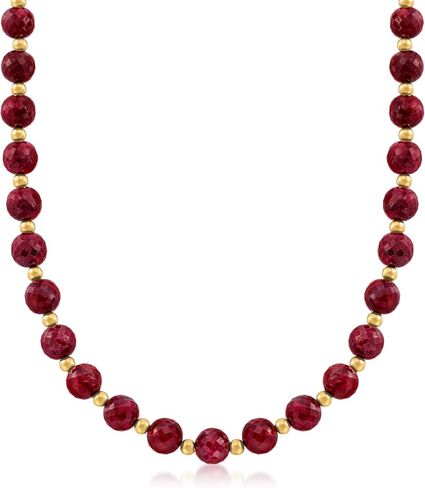 Ross-Simons 215.00 ct. t.w. Ruby Bead Necklace With 14kt Yellow Gold in Saudi Arabia