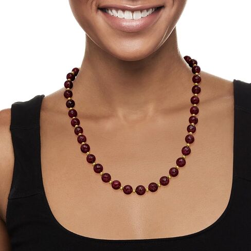 Ross-Simons 215.00 ct. t.w. Ruby Bead Necklace With 14kt Yellow Gold in Saudi Arabia