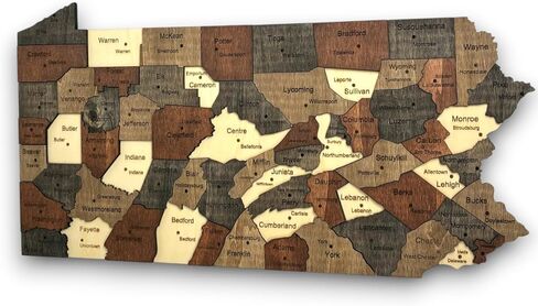 3D Wooden Pennsylvania Map – Rustic Keystone State Wall Art Decor, Handmade 3D Wood Map Gift for Pennsylvania Natives, Housewarmings, Offices & Cabins (Emerald) in Saudi Arabia