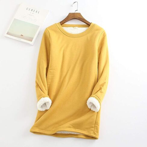 Fleece Pullover Women Sherpa Lined Sweatshirts Casual Crewneck Long Sleeve Thermal Tunic Tops Winter Clothes 2025 in Saudi Arabia