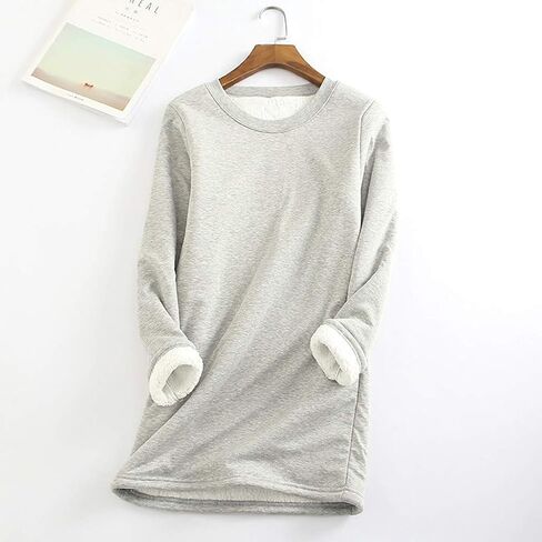 Fleece Pullover Women Sherpa Lined Sweatshirts Casual Crewneck Long Sleeve Thermal Tunic Tops Winter Clothes 2025 in Saudi Arabia
