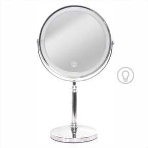 Makeup Mirror with Lights ，8 Inch 1X/10X Rechargeable Double Sided Magnifying , 360° Rotation LED HD Mirror with 3 Colors，Brightness Adjustable, Ideal for Daily Skincare and Professional Makeup in Saudi Arabia