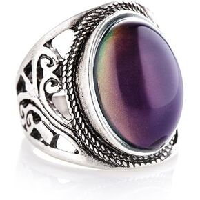 Mood Ring for Women – Color Changing Chakra Ring with Vintage Vibe – Dainty Mood Jewelry for Women & Adults – Unique Temperature Reactive Fashion Statement in Saudi Arabia