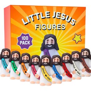 Charmelly 100 Pack Little Jesus Figures - Jesus Loves You Figurines with Premium Packaging - Original Design Religious Mini Figures in Bulk (Vibrant Colors) in Saudi Arabia