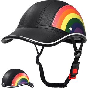 Adult Baseball Cap Helmet - Urban Style PU Retro Leather Hat for Golf, Low Profile Urban Commute Helmet for Men & Women in Saudi Arabia
