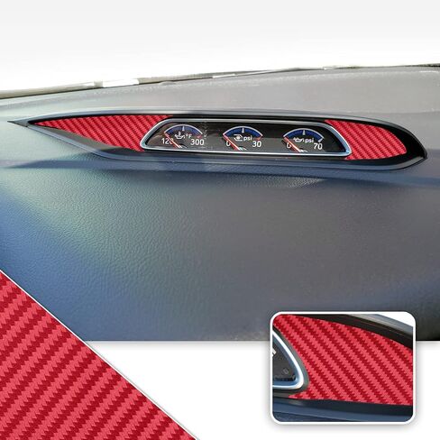 Turbo PSI Pod مقاييس الفينيل لهجة تراكب التفاف تقليم متوافق مع Ford Focus ST RS 2013 2014 2015 2016 2017 2018 - ألياف الكربون الأصفر in Kuwait