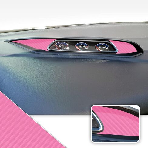 Turbo PSI Pod مقاييس الفينيل لهجة تراكب التفاف تقليم متوافق مع Ford Focus ST RS 2013 2014 2015 2016 2017 2018 - ألياف الكربون الأصفر in Kuwait