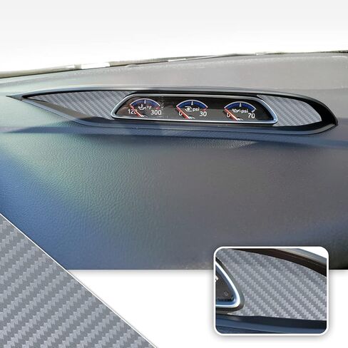 Turbo PSI Pod مقاييس الفينيل لهجة تراكب التفاف تقليم متوافق مع Ford Focus ST RS 2013 2014 2015 2016 2017 2018 - ألياف الكربون الأصفر in Kuwait